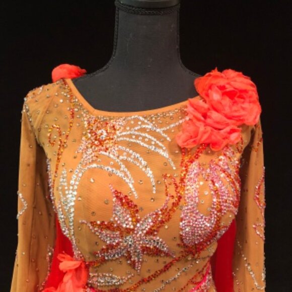 Orange Blossom - Ballroom Smooth Gown Nude & Orange by Dore Designs - Picture 2 of 16